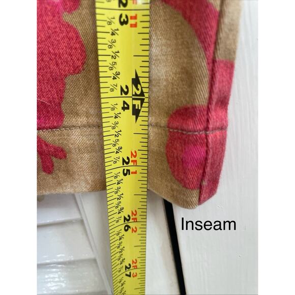 Sigrid Olsen Sz 10P Sport Women's Pink/Beige Floral Pattern Ankle Pant Slacks - Picture 11 of 13